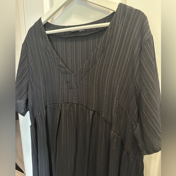 Emery Rose Light Textured Day / Beach Dress Black XXL - Picture 4 of 6